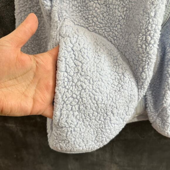 Vineyard Vines Light Blue Zip Up Sherpa Fleece Jacket Pockets Size Large 14 - Picture 3 of 7